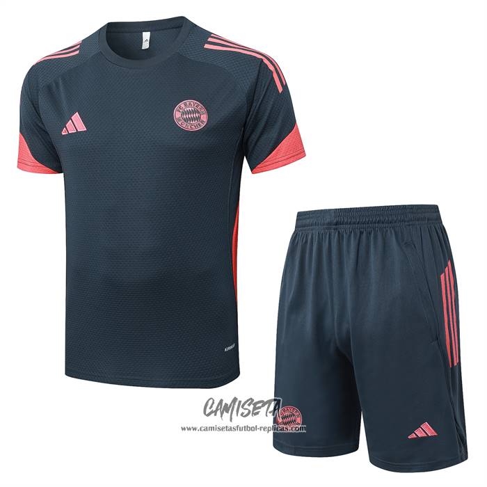 Chandal del Bayern Munich 2025-2026 Manga Corta Gris Oscuro - Pantalon Corto